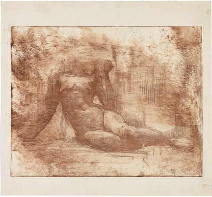 Быковская Евгения Константиновна, Костин Сергей Николаевич, Гущин Николай Михайлович, Аркадьевский Сергей Герасимович, Фроман Павел Петрович, Шумилович С.. Из собрания Лидина подборка из семи листов с изображениями обнаженных натурщиц